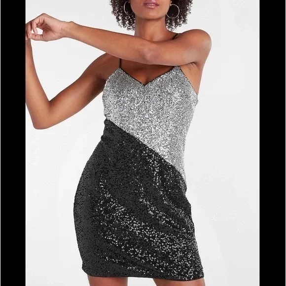 Express Sequins Slip Mini Dress - Picture 4 of 7